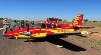 Avião dos bombeiros sofre pane durante pouso no Aeroporto de Rio Verde